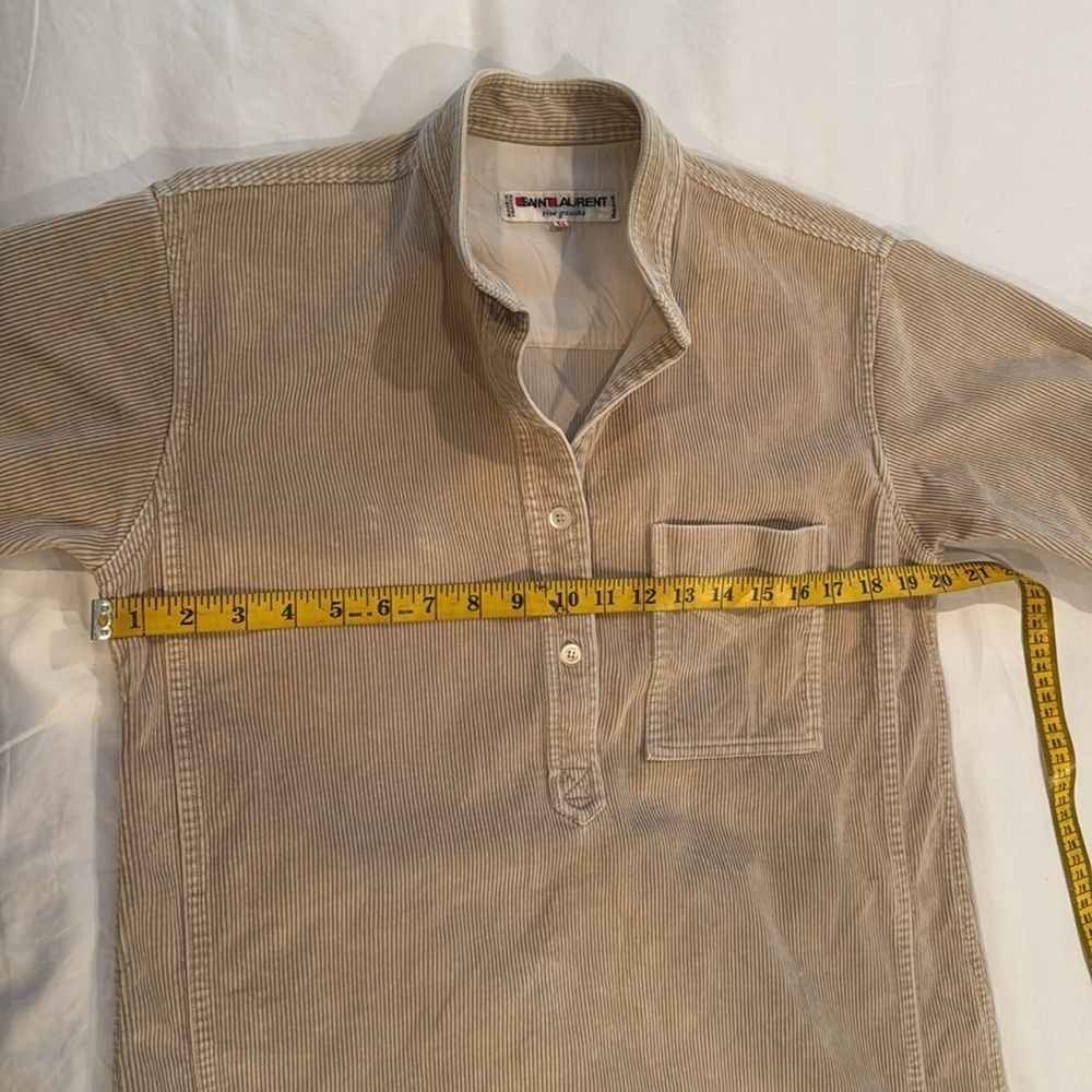 Saint Laurent rive gauche Paris. Vintage Made in France beige corduroy dress - Picture 7 of 8